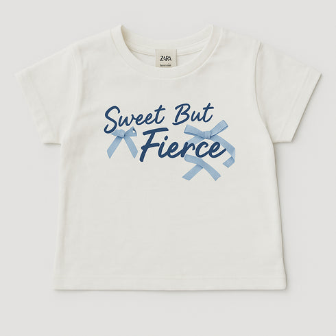 Casual Round Neck Blue Ribbons